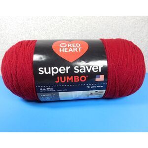 Jumbo Red Heart Burgundy Yarn Skein Red Acrylic 744 Yds.